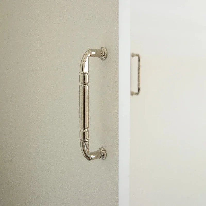 Solid Brass Titanium Silver Furniture Handle Retro Straight Rod French Kitchen Long Pulls Wardrobe Shoe Cabinet Drawer Door Knob