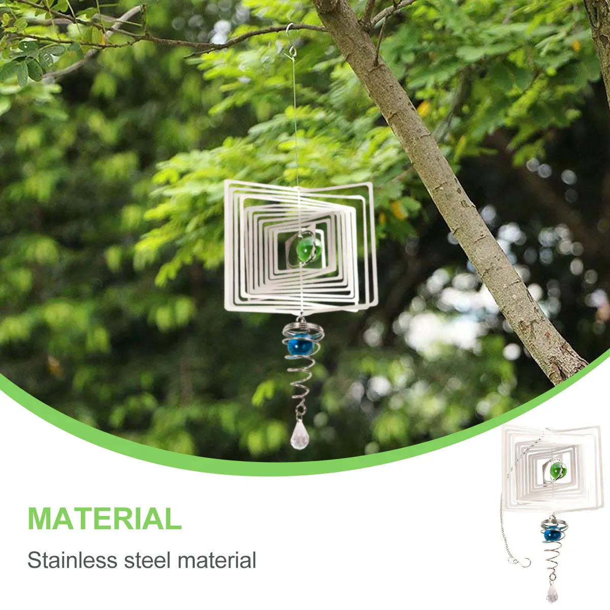 

1Pcs Stainless Steel Wind Chime Folding Rotating Creative Metal Aeolian Bells Household Decorative Ornament for Living Room