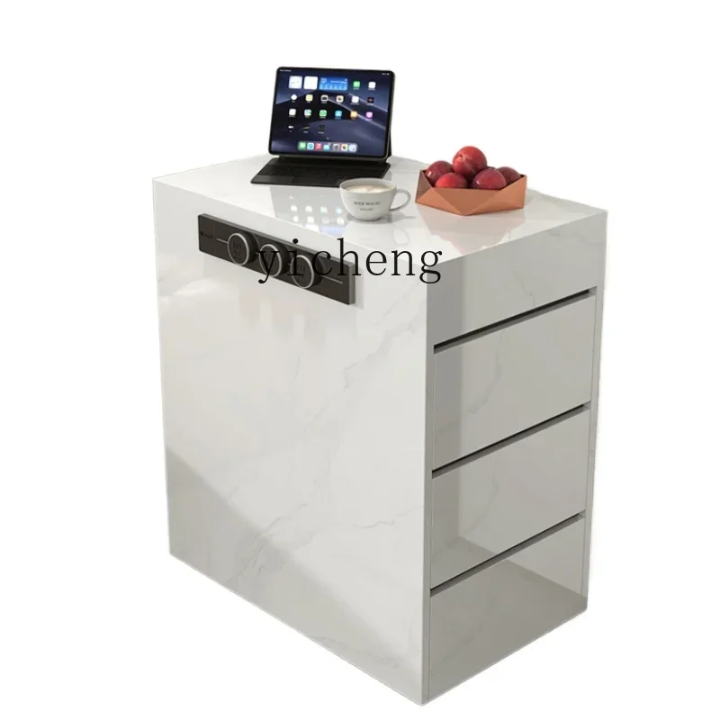 separate island counter narrow separate storage guide table household rock slab dining table side cabinet