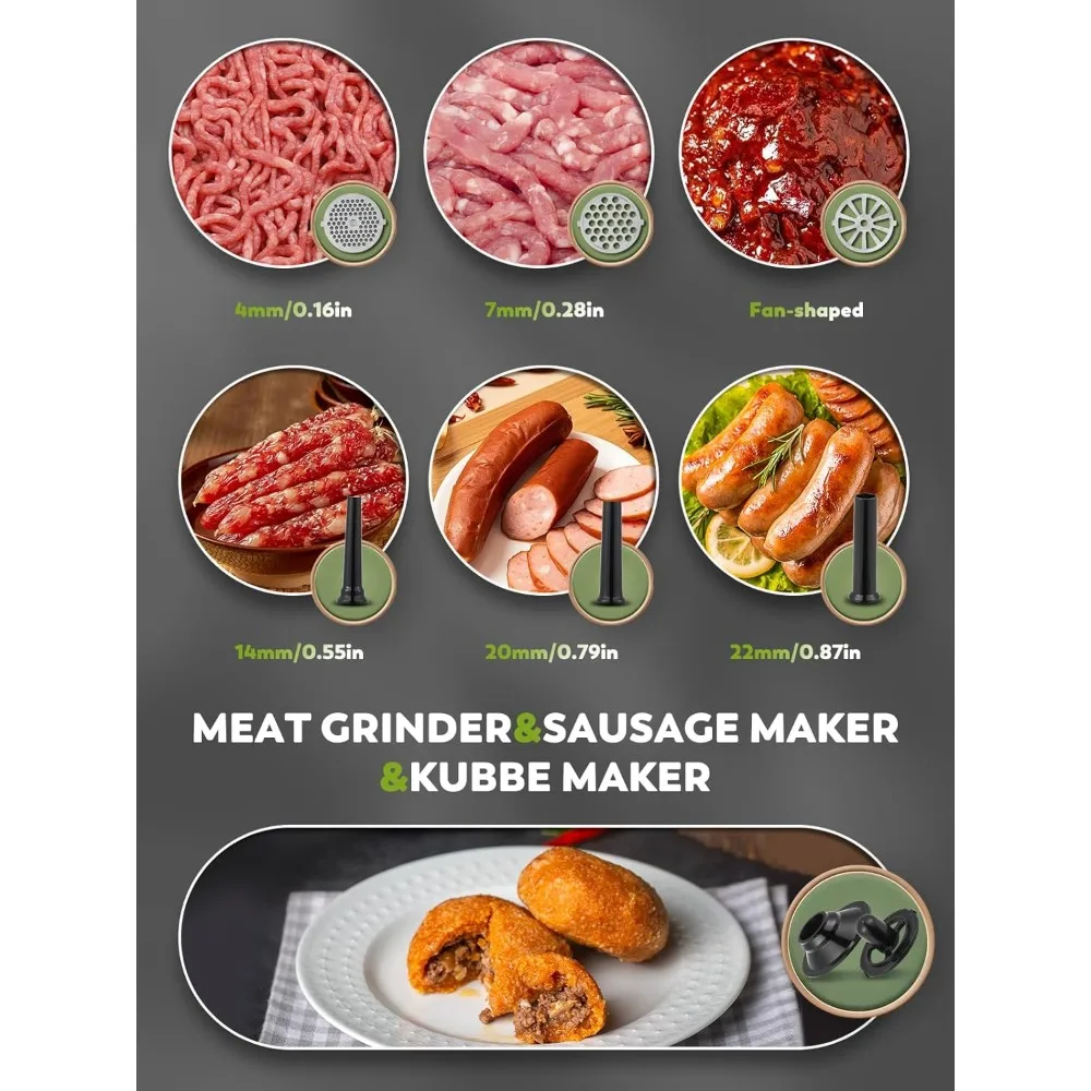 مفرمة لحم جديدة كهربائية 3200 وات مفرمة لحم ماكينة تقطيع متعددة الوظائف مع شفرة تقطيع 3 أطباق طحن 3 أدوات سجق #2