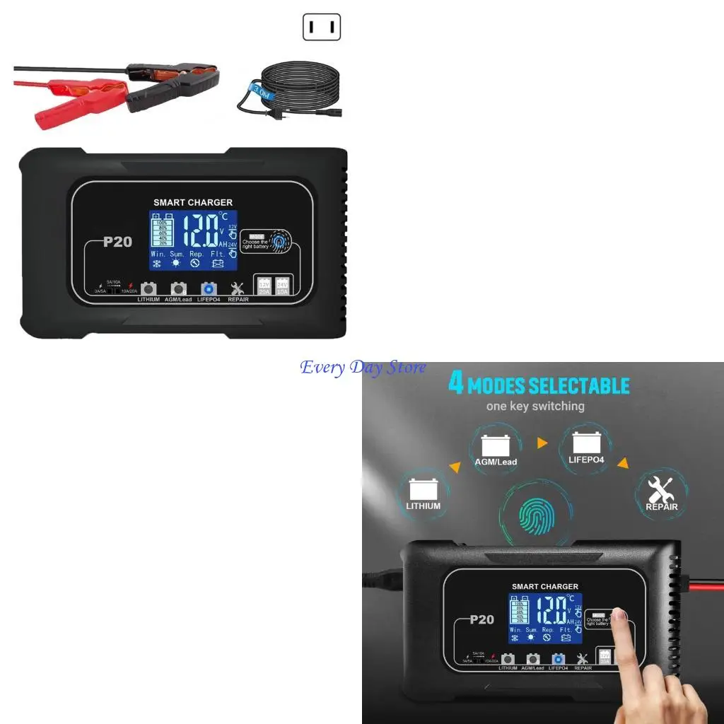 

Fully Automatic 20A Car Battery Supports Lithium More Batteries 12V 24V