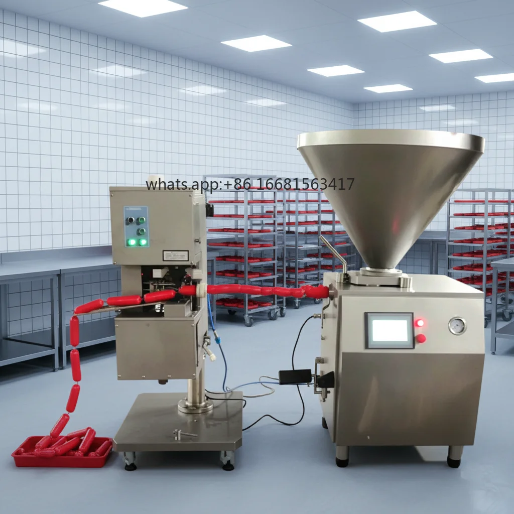 Factory Direct SalesFully Automatic Sausage Stuffer Filler For Ham Meat Quantitative Filling Machine 200-500kg/H Capacity Electr