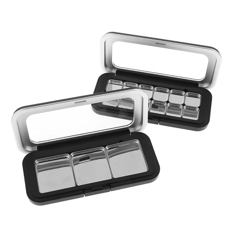 Draagbare en stofdichte lege magnetische cosmetica-palet 1/2/3/4/6/7/12 roosters ijzeren plaat oogschaduw blusher lippenstift DIY make-up doos
