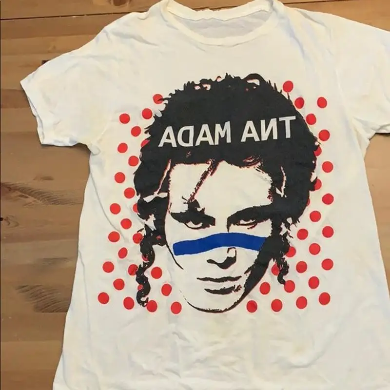 Nueva y Popular camiseta Vintage Adam Ant blanca para hombre talla S 234XL AG037