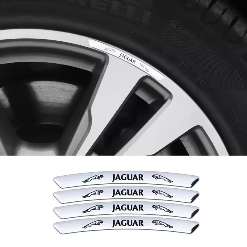 4Pcs Metal Car Wheel Hub Sticker Decorative Accessories For Jaguar X S F XF XE XJ XK XEL XFL XJL XJ6 XJS F-Pace XKR XFR F-Type