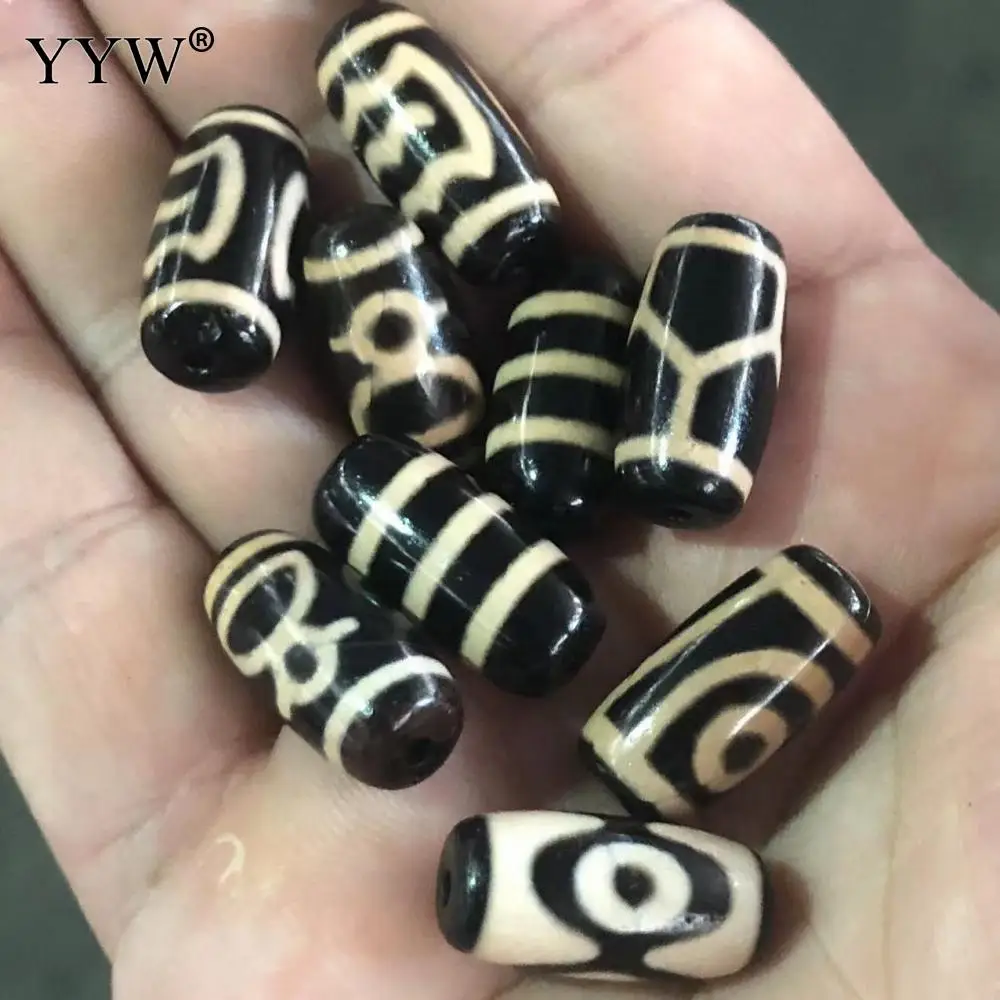 Natural Tibetan Agate Onyx Dzi Beads Gothic Randomly Sent Vintage Diy 20x10mm Jewelry Handmade Making DIY Necklace Bracelet Bead