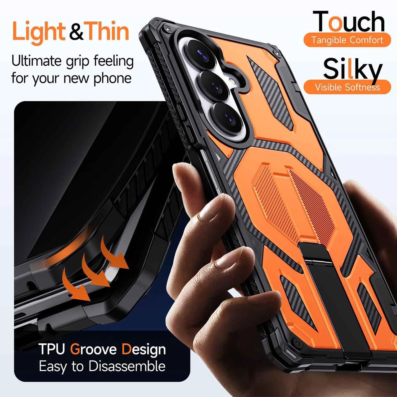 Magnetic Case for Samsung Galaxy Z Fold 7, Invisible Kickstand, Military-Grade Drop Protection, Heavy Duty Shockproof Cover