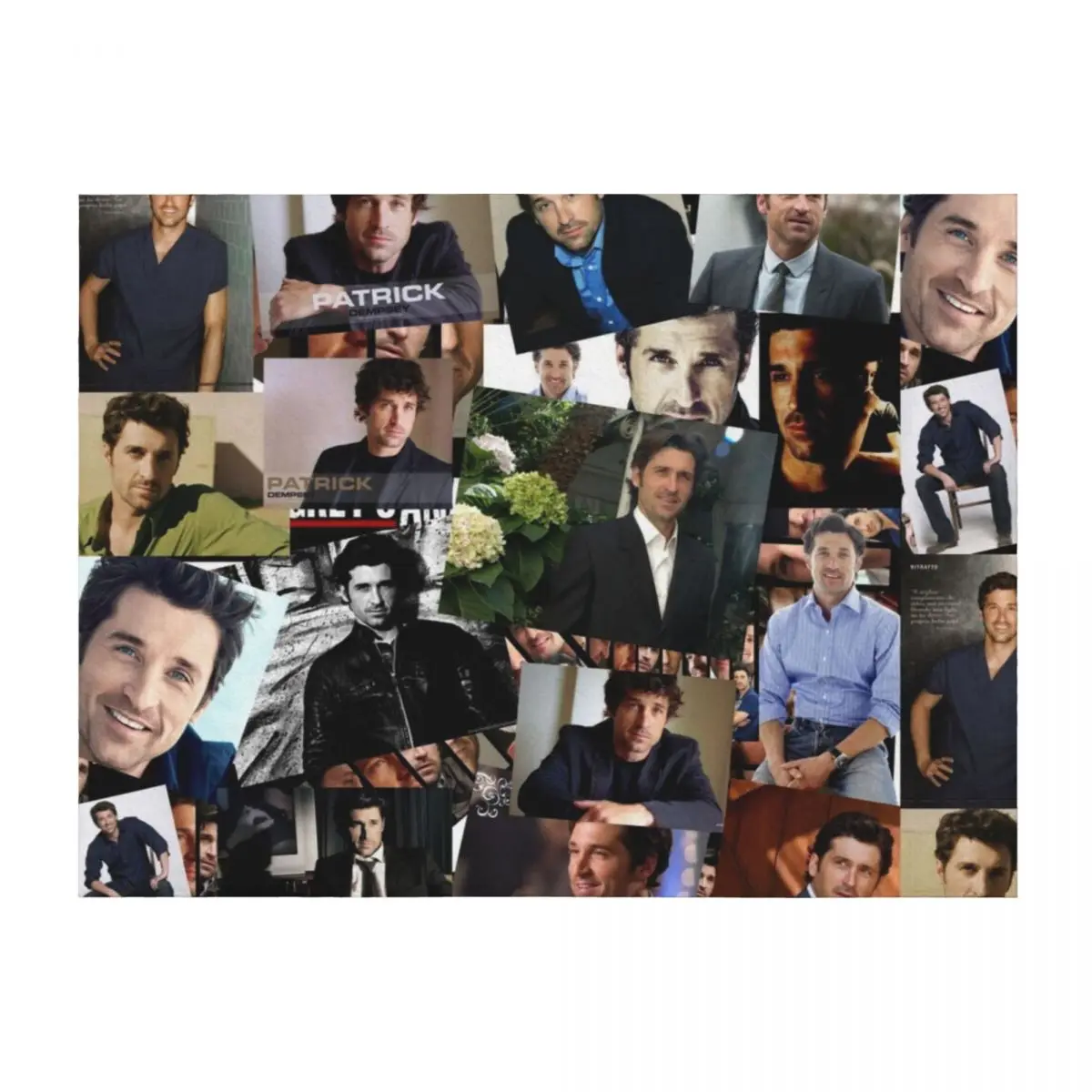 

Patrick Dempsey Abstract Collage Throw Blanket valentine gift ideas Decorative Beds Vintage Soft Blankets