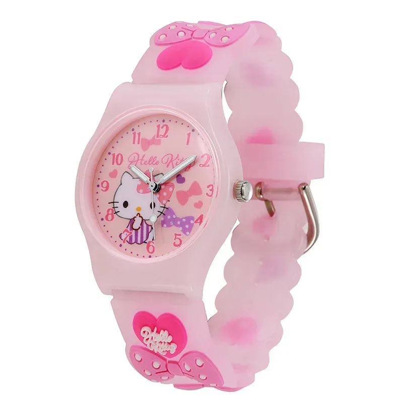 Sanrio Cinnamoroll Children Wrist Watch Kuromi Hello Kitty My Melody Kawaii Waterproof Silica Gel Chronograph Watch Student Gift
