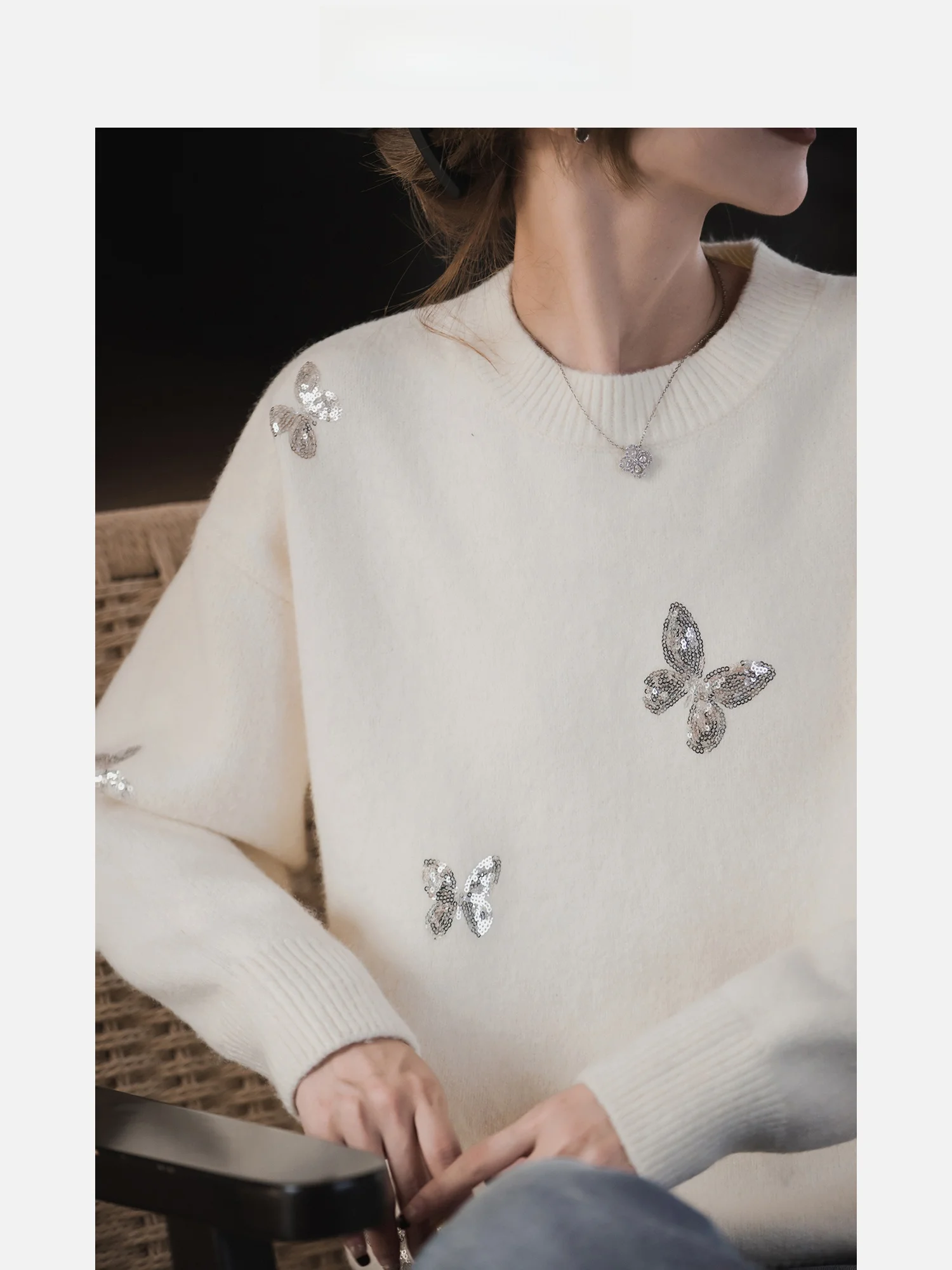 

iny вышитый трикотаж, женская модная верхняя одежда, сверкающий свитер, осень-зима, Новое поступление, универсальный комплект для поездок на работу