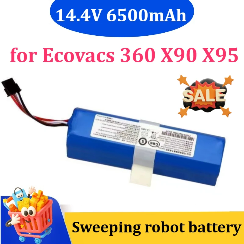 New 14.4V 6500mAh Rechargeable Battery for Ecovacs 360 X90 X95 Robot Vacuum