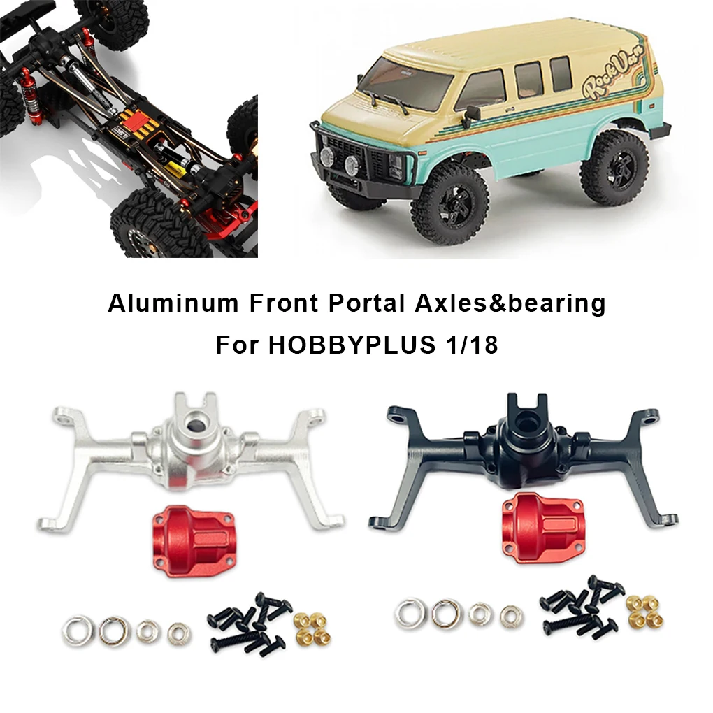 Aluminum Alloy CNC Front Rear Axle Housing For 1/18 HOBBYPLUS CR18P Rock Van RC Upgrade Parts