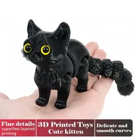 3D Printed Cat Ornaments Colorful Realistic Animals Toy Joints Can Move Freely Cat Model Offices Desktop Decorations Kids Gift