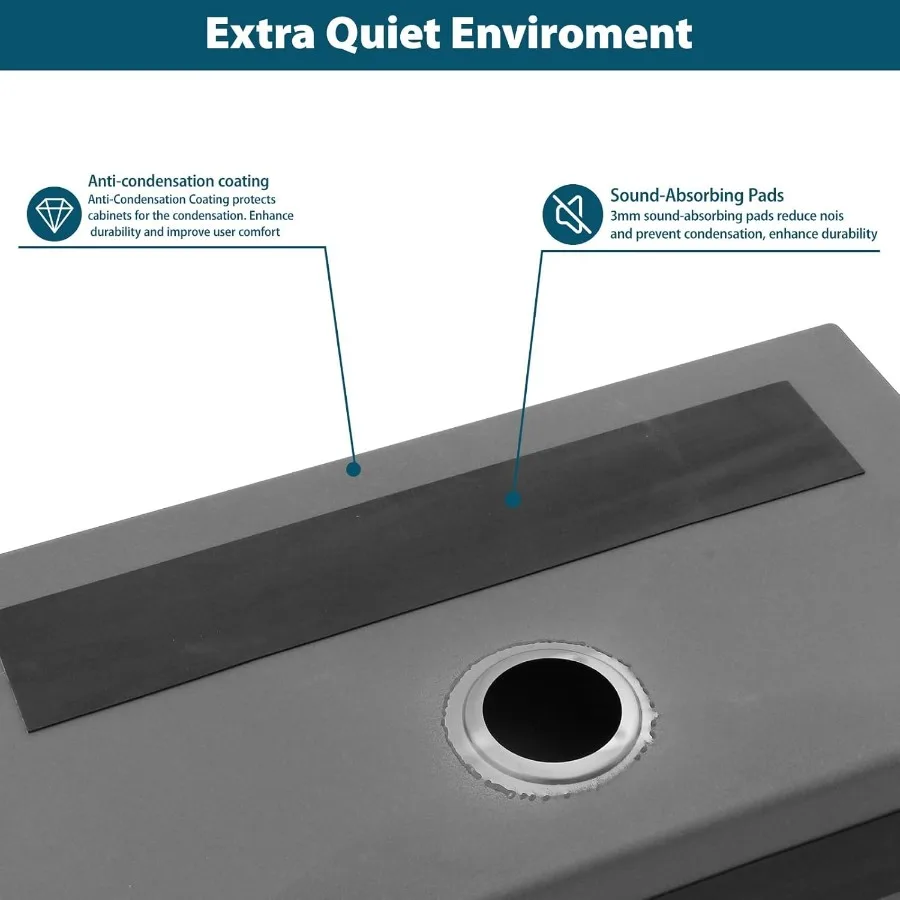 حوض المطبخ Undermount 33x19 بوصة وعاء واحد عميق 18 مقياس الفولاذ المقاوم للصدأ تحت حوض أحواض المطبخ مع R10 Round C