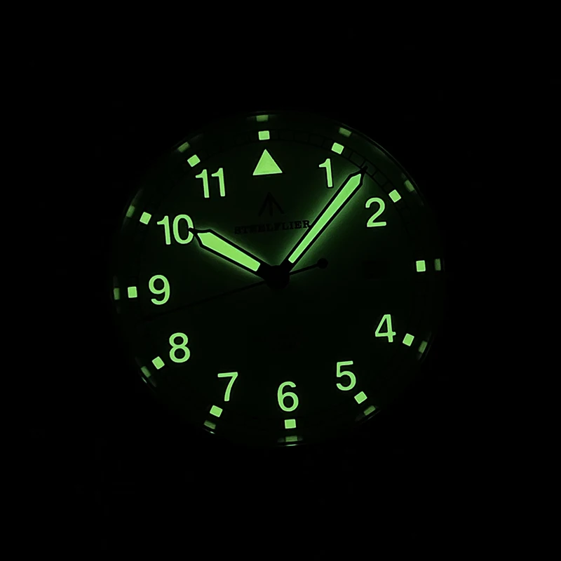 STEELFLIER Orologio da sub da uomo 39mm Orologio da polso meccanico automatico pilota 20Bar Impermeabile C3 Specchio zaffiro luminoso NH35