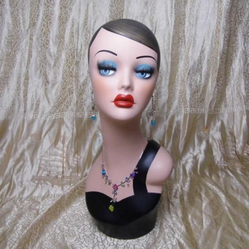 Vintage Mannequin Dummy Head Bust Female Wig Hat Jewelry Display Manikin Doll Heads