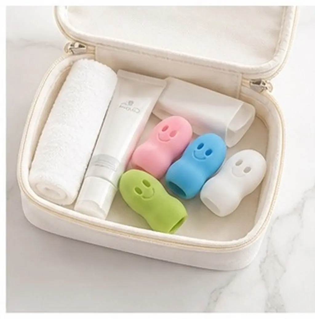 4pcs Toothbrush Head Protective Covers Plastic Travel Cases Foldable Space-Saving Colorful Durable For Family Home Office