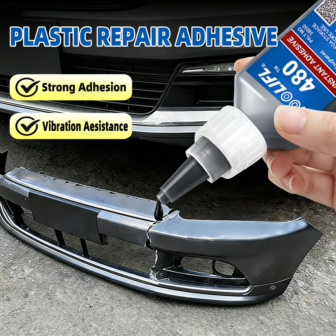 

LOOLIFL480 20g Cyanoacrylate Adhesive High Temp Resistant Impact Resistant Bond Plastic Metal Rubber For Auto Body Bumper Repai