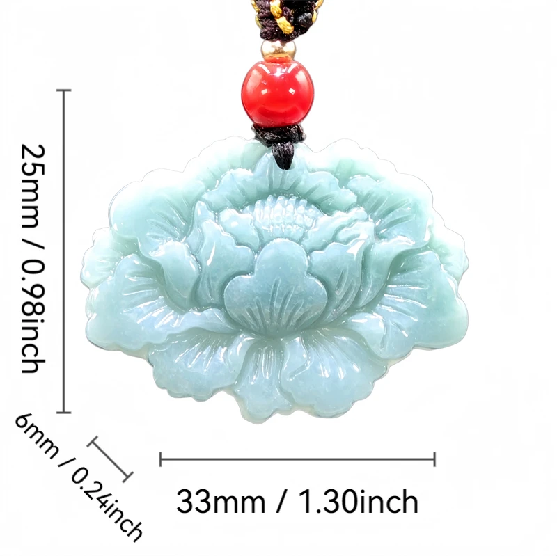 

Real Natural Blue Water Jade Lotus Flower Pendant Necklace Carved Charm Jewelry Fashion Amulet Gifts for Men Wome Lucky New