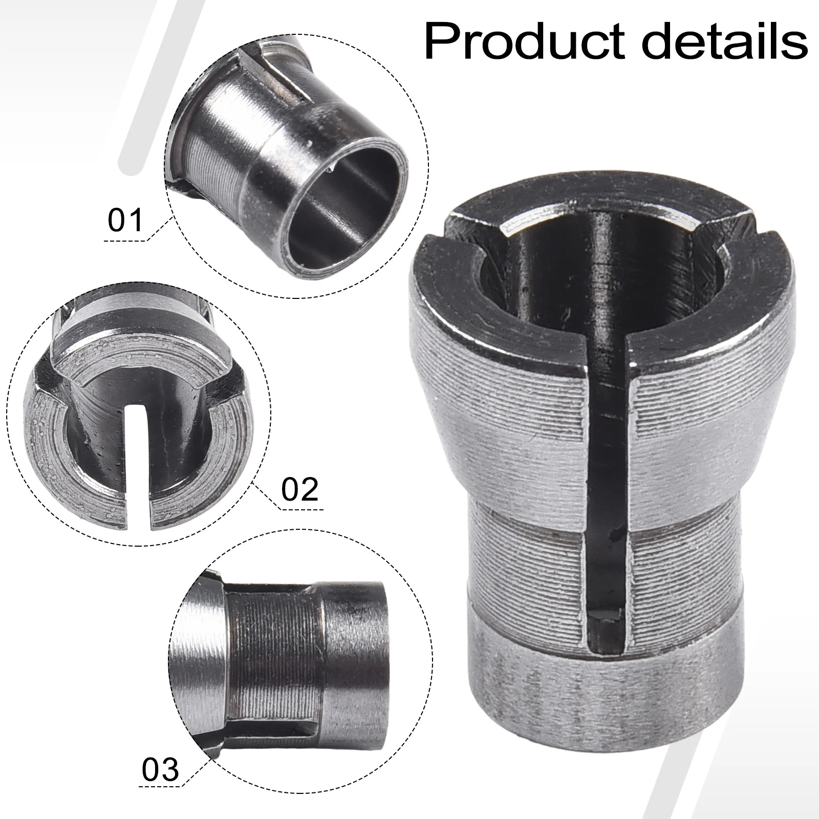 Tight Fit Design Engraving Machine Compatible Collet Adaptor Dimensions Eight by Sixteen Point Five Millimeters