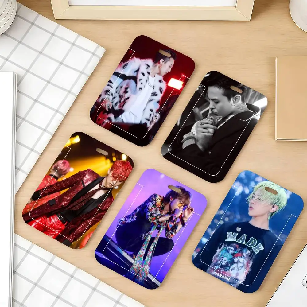 G-G-Dragon Kpop Bigbang ID Card Holder Lanyard Covers Women Men Work Permit Holder Students Kids Bus Cards Case