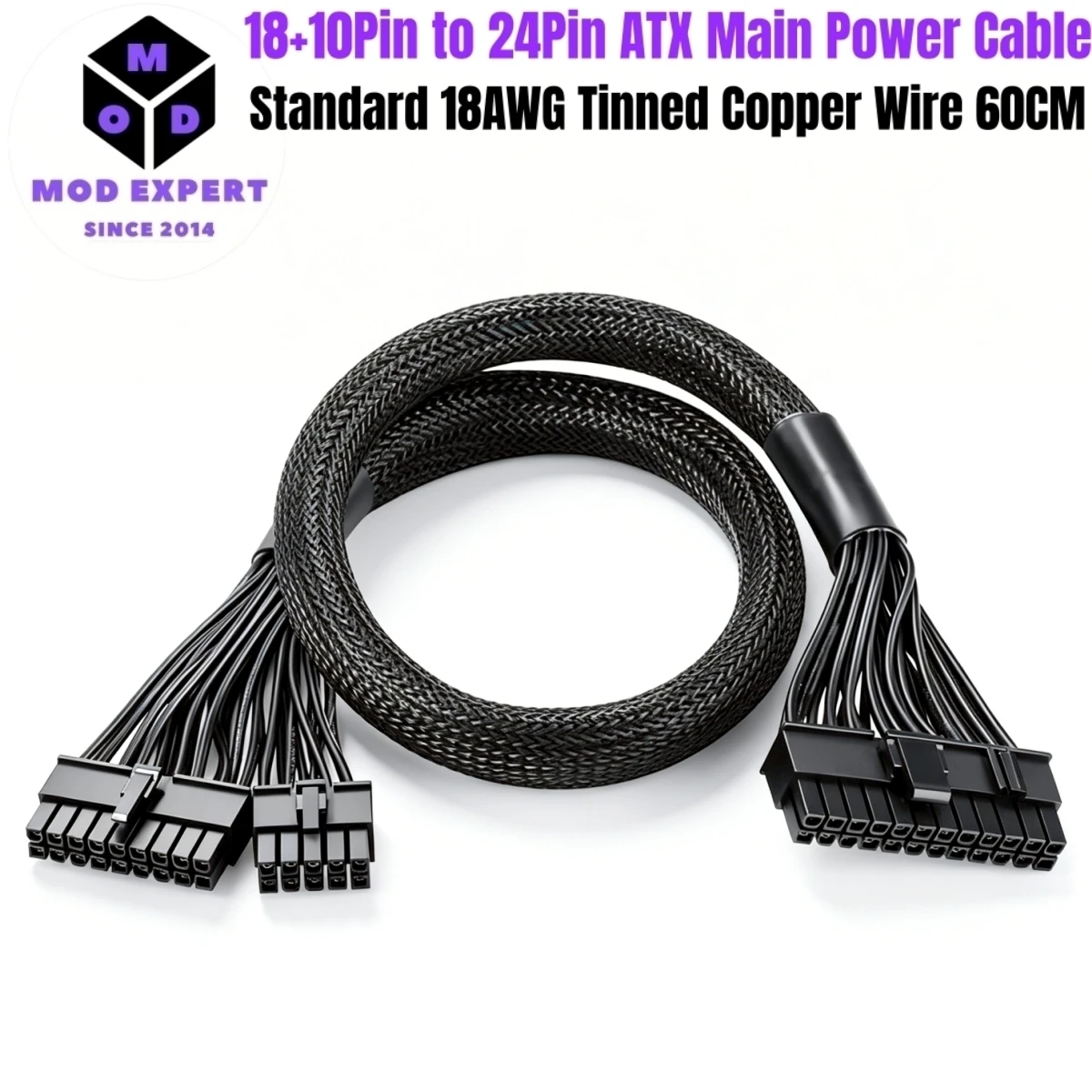 

18+10Pin to 24Pin ATX Main Motherboard Power Cable for Corsair RM1000x, RM850x, RM750x, RM650x, RM550x, RMx Type 4 Modular Power