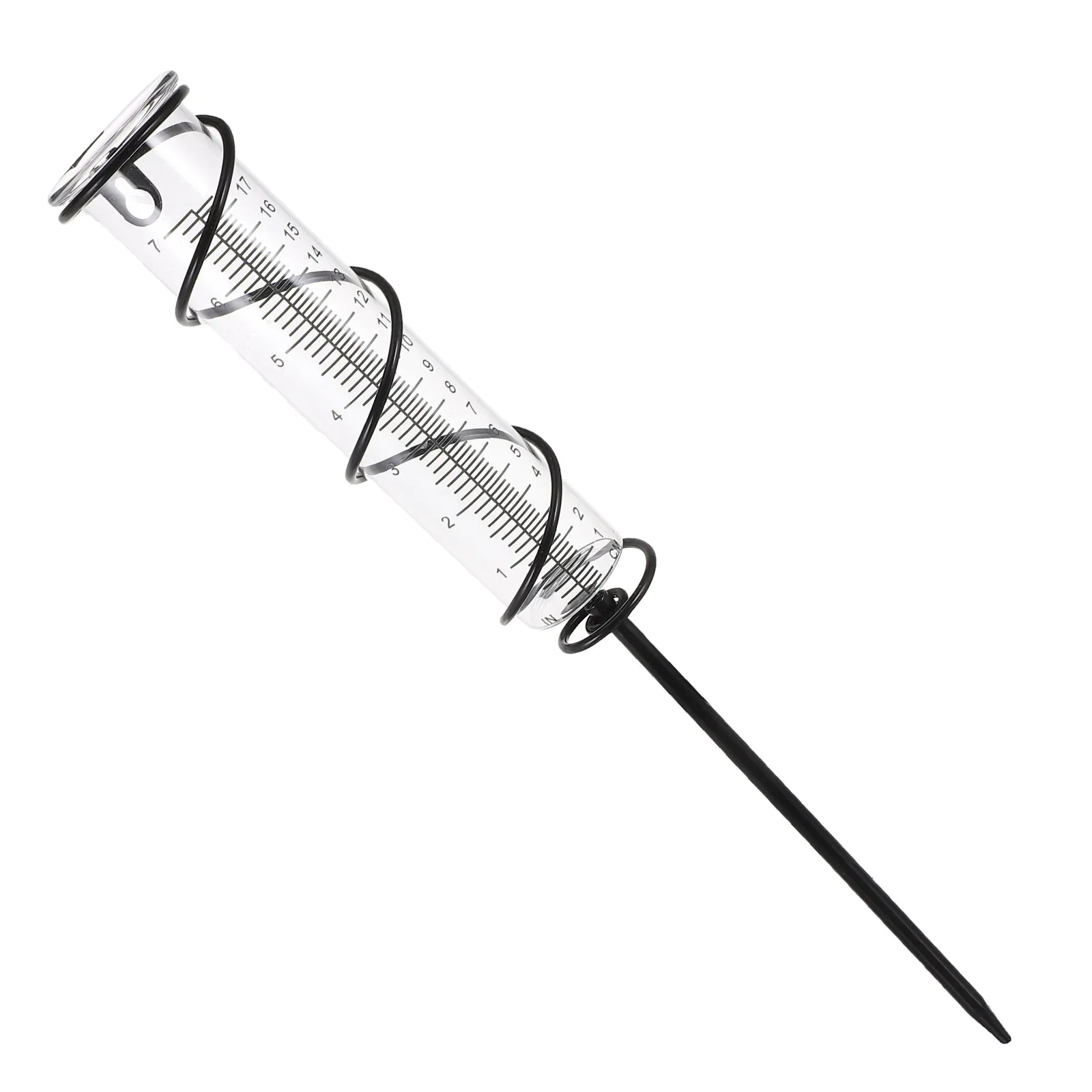 Premium Iron and Glass Spiral Rain Gauge for Outdoor Garden Lawn Measurement Decorative Weatherproof Rainfall Measurer Precision