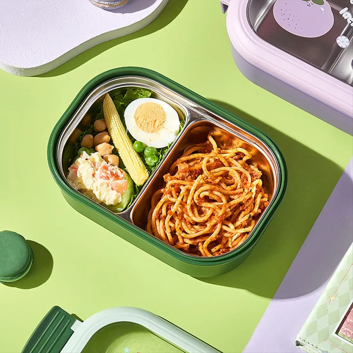 AT54 Children'S Lunch Box Children'S Sealed & Lovely Portable Food Containers Heatable Lunch Box Pink
