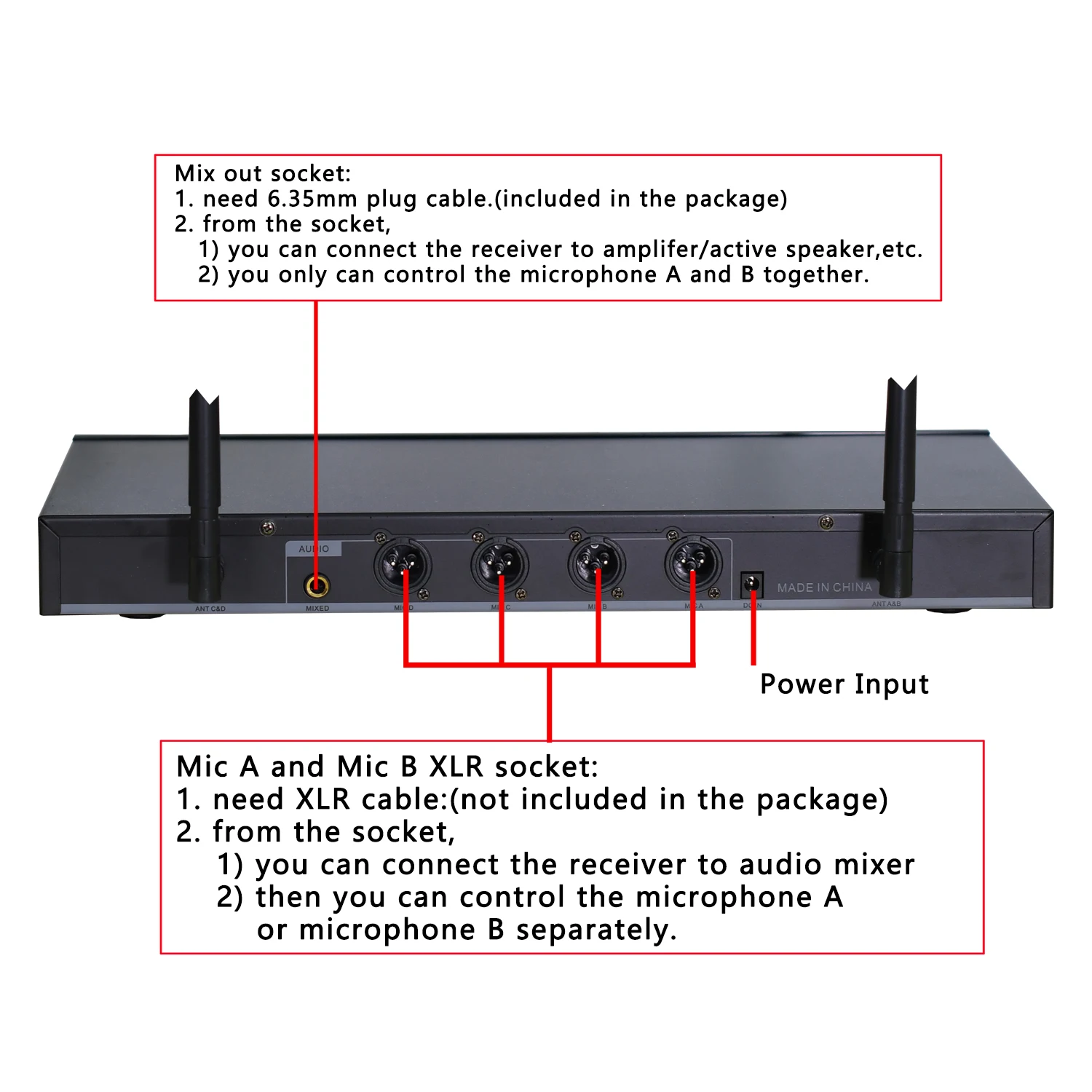 Freeboss FB-U400 Uhf Vaste Frequentie Karaoke Draadloze Microfoon Professionele 4 Draadloze Handheld Microfoon 4 Kanaals Draadloze