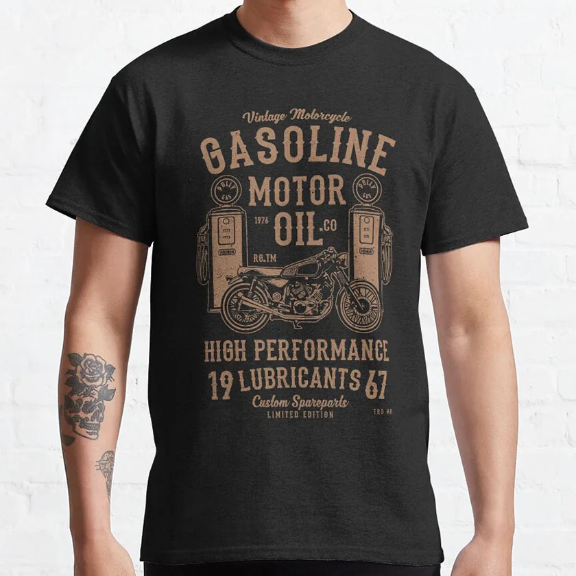 Vintage Motorcycle Gasoline Oil High Performance 1967 Cafe Racer Motorcycle Rider t shirt large size clothes graphic t shirts