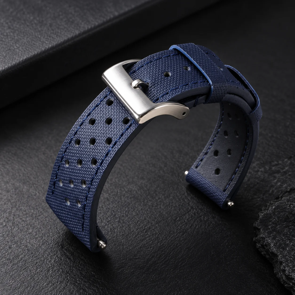 Premium Sailcloth Watch Strap Rally Racing Watch Strap Quick Release Perforated Breathable Men's Sport Watchbands 18mm 20mm 22mm