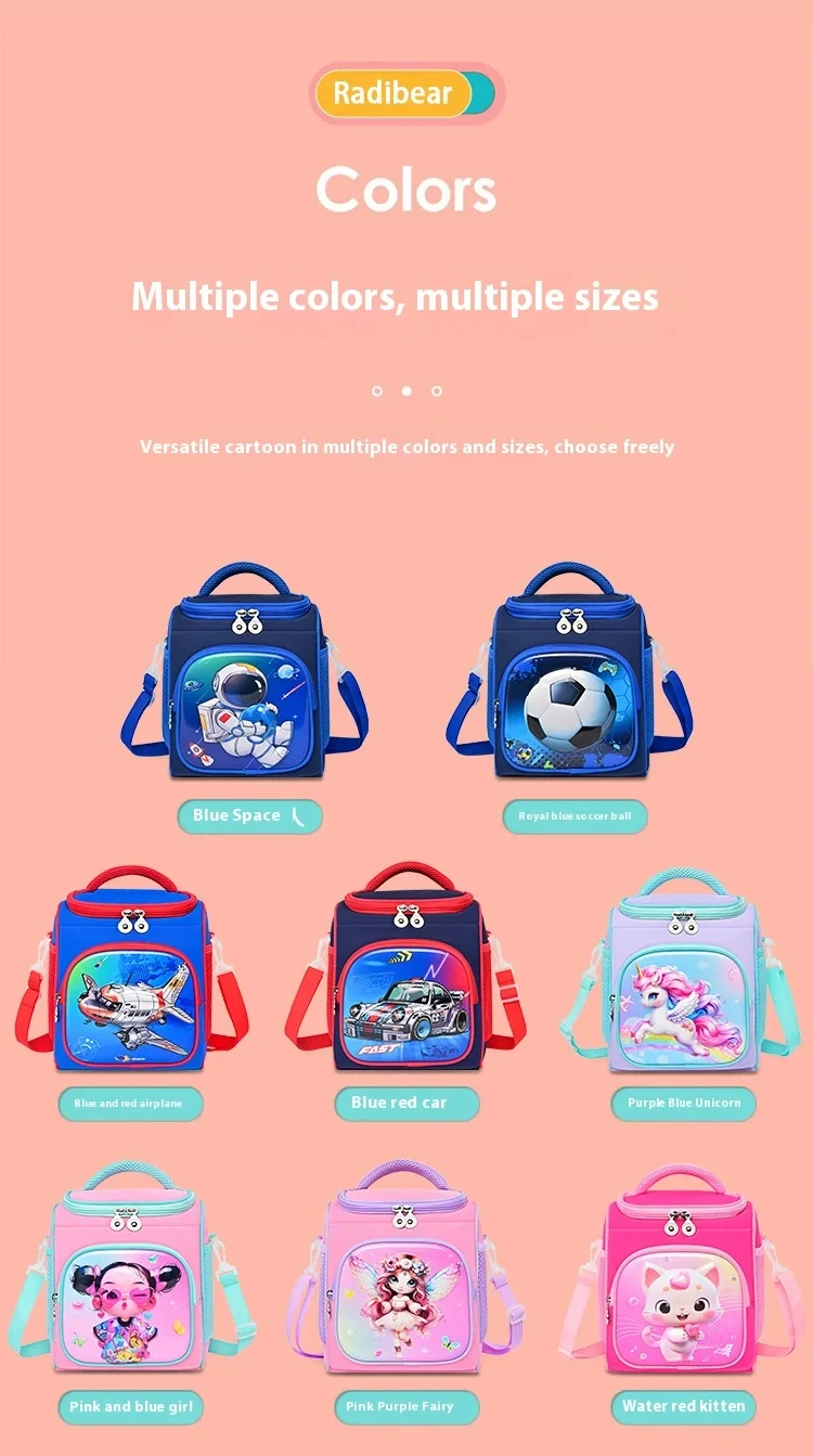 Isolierte Cartoon-Lunch-Tasche für Kinder, tragbare Handtasche, atmungsaktive Strand-Picknick-Tasche für Grundschüler – Detail 11