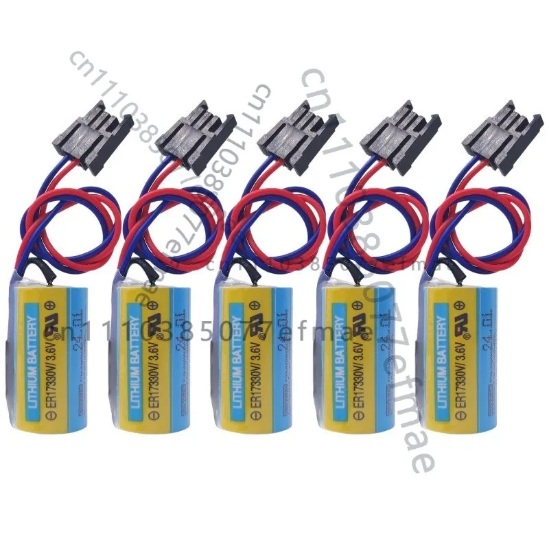 

5x ER17330V 1700 мАч Батарея для ПЛК A6BAT ER17330V/3.6V с разъемом