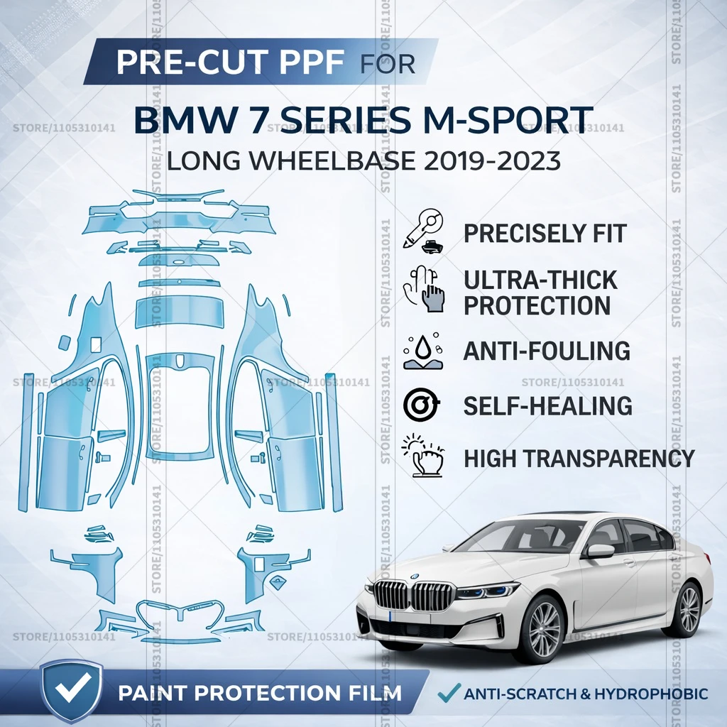 

Pre-Cut Paint Protection Film PPF Transparent Car Film Front Bumper Protector for BMW 7 Series M-Sport Long Wheelbase 2019-2023