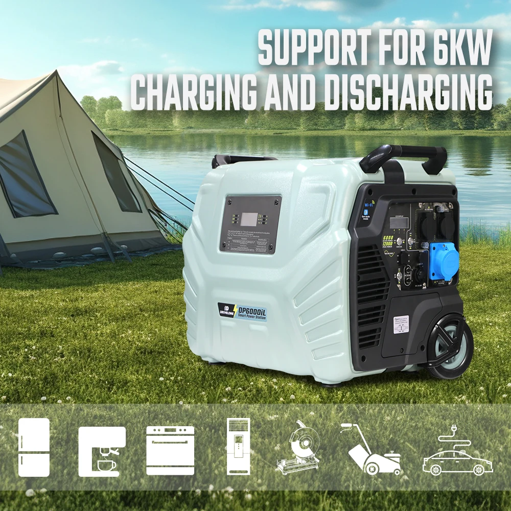 Smart 5000W Portable Power Station With Solar Power Generator 125V/220V Multi-Protection System Remote Control