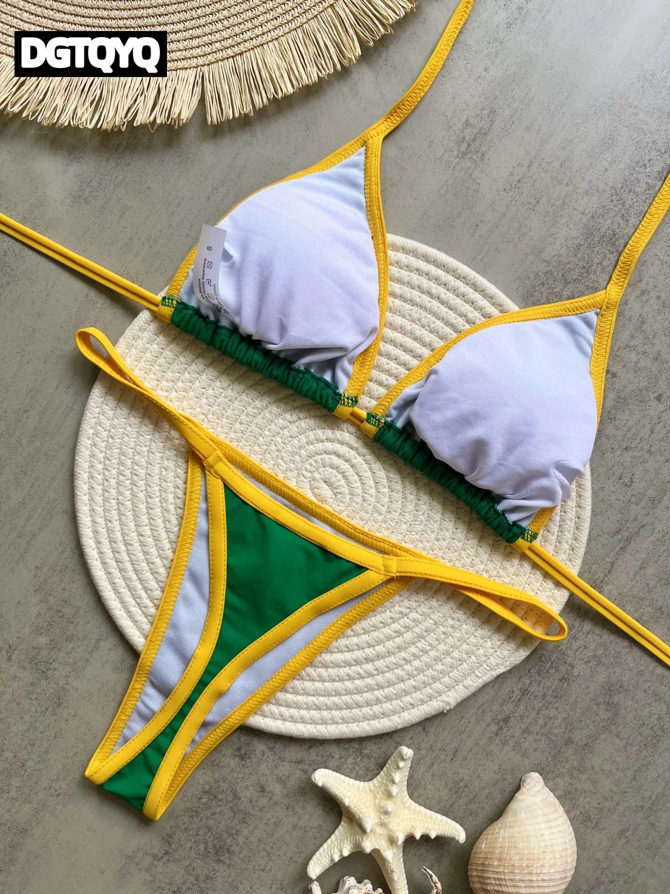 Brazilian Swimsuit Women's Sexy 2 Pieces Mini Bikini Set Triangle Halter Backless Thong Beach Bathing Suit Summer 2026 New Style