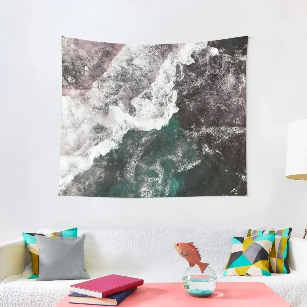 Abstract Water, Aerial Ocean Waves Tapestry Wall Deco Aesthetic Room Decor Korean Bedroom Decor Aesthetic Tapestry