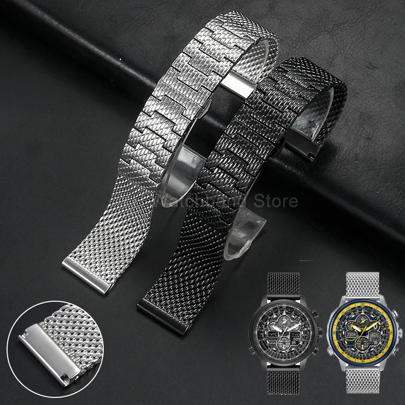 For Citizen Air Eagle Blue Angel Second Generation Jy8078 Jy8037 Jy8031 Watch Band 22mm Solid Stainless Steel Watch Strap