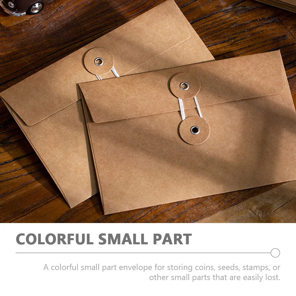 Vellum Envelopes Kraft String Envelope Vintage File Folder Project Pockets Button String Tie Closure File Jacket Document