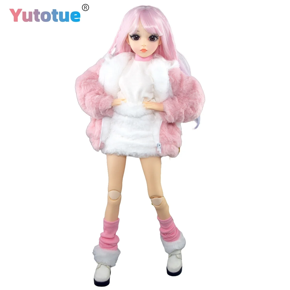 

YUTOTUE 60cm Height Girl Doll with Clothes Set Shoes Curly Hair Wig Full Set Toy Gift Lifelike