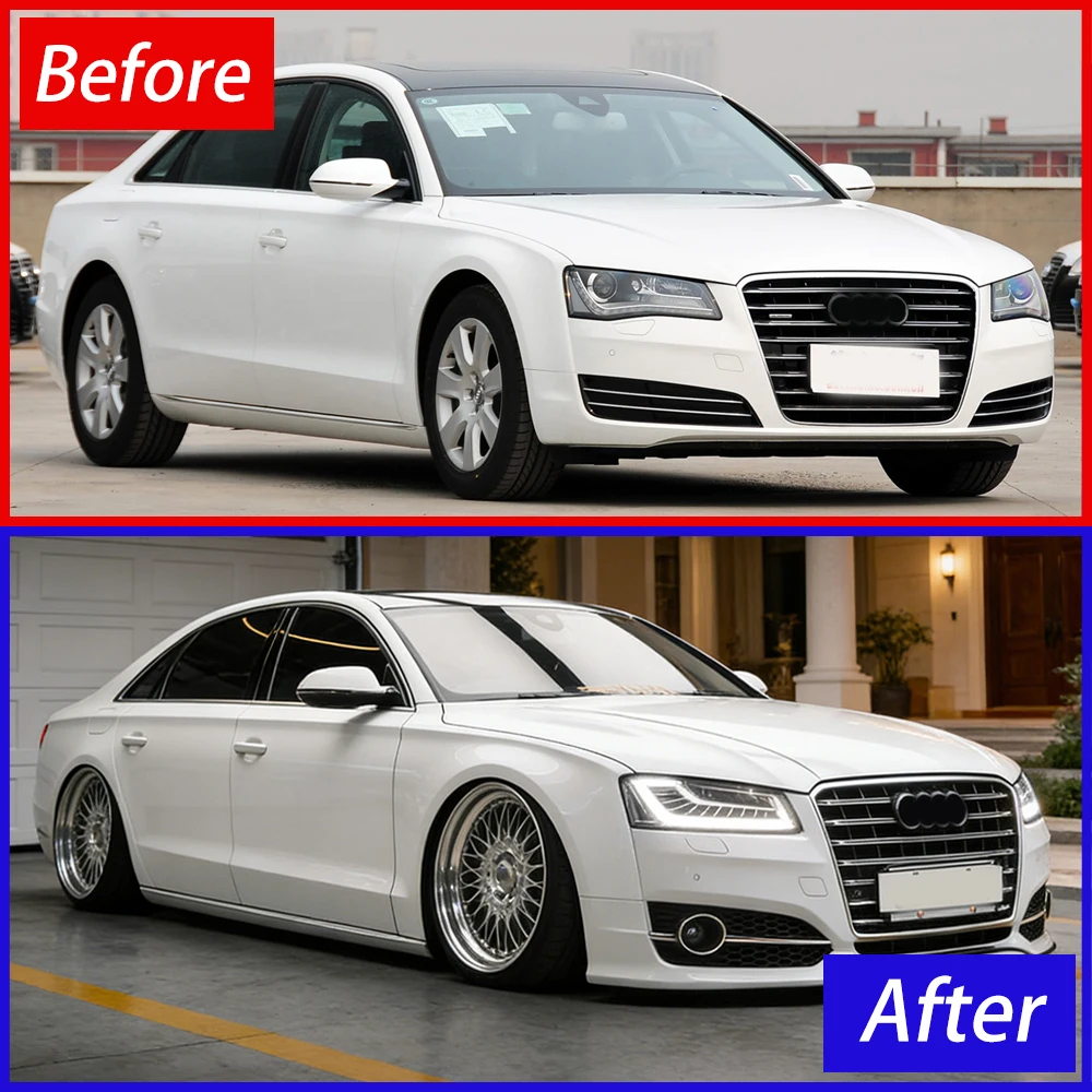 For Audi A8  2011-2017 Auto Headlight Assembly Upgrade LED Matrix DRL Sequential Turn Signal Plug and Play Car Headlights