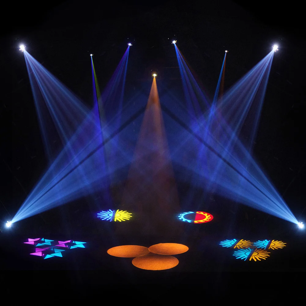 100W Mini LED DMX Gobo Moving Head Spot Light 6x12W Wash Light Stage Lighting Beam Party Projector Disco Lights KTV Show