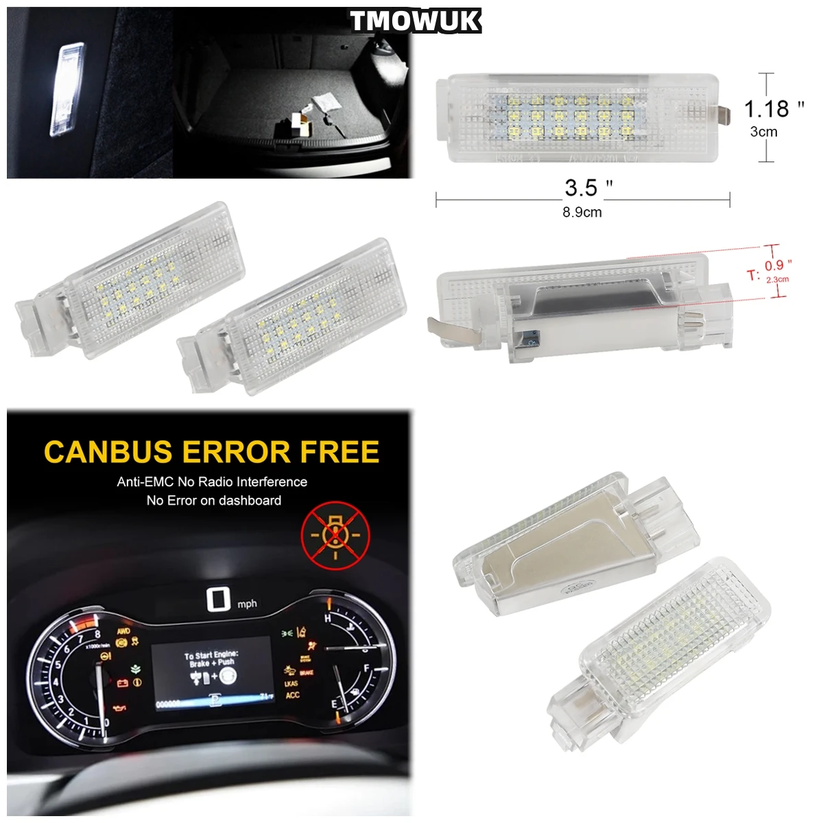 

Direct Fit 12V LED Cargo Light For VW Golf Mk4-Mk7 Jetta Passat CC - Plug & Play Energy Saving Interior Dome Light