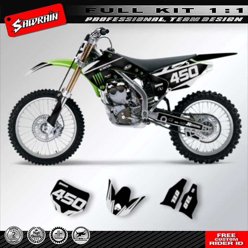 

Sawrain Motorcycle Graphics Decal Stickers Kits For KAWASAKI KXF250 2004 2005 003