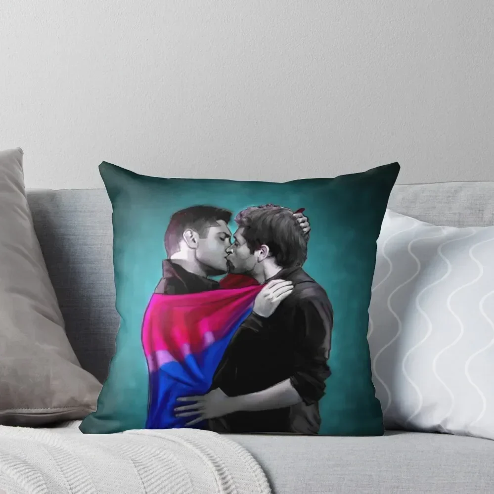 

Bisexual Pride Destiel Throw Pillow Cusions Cover christmas pillow case Luxury Sofa Cushions Decorative pillowcase pillow