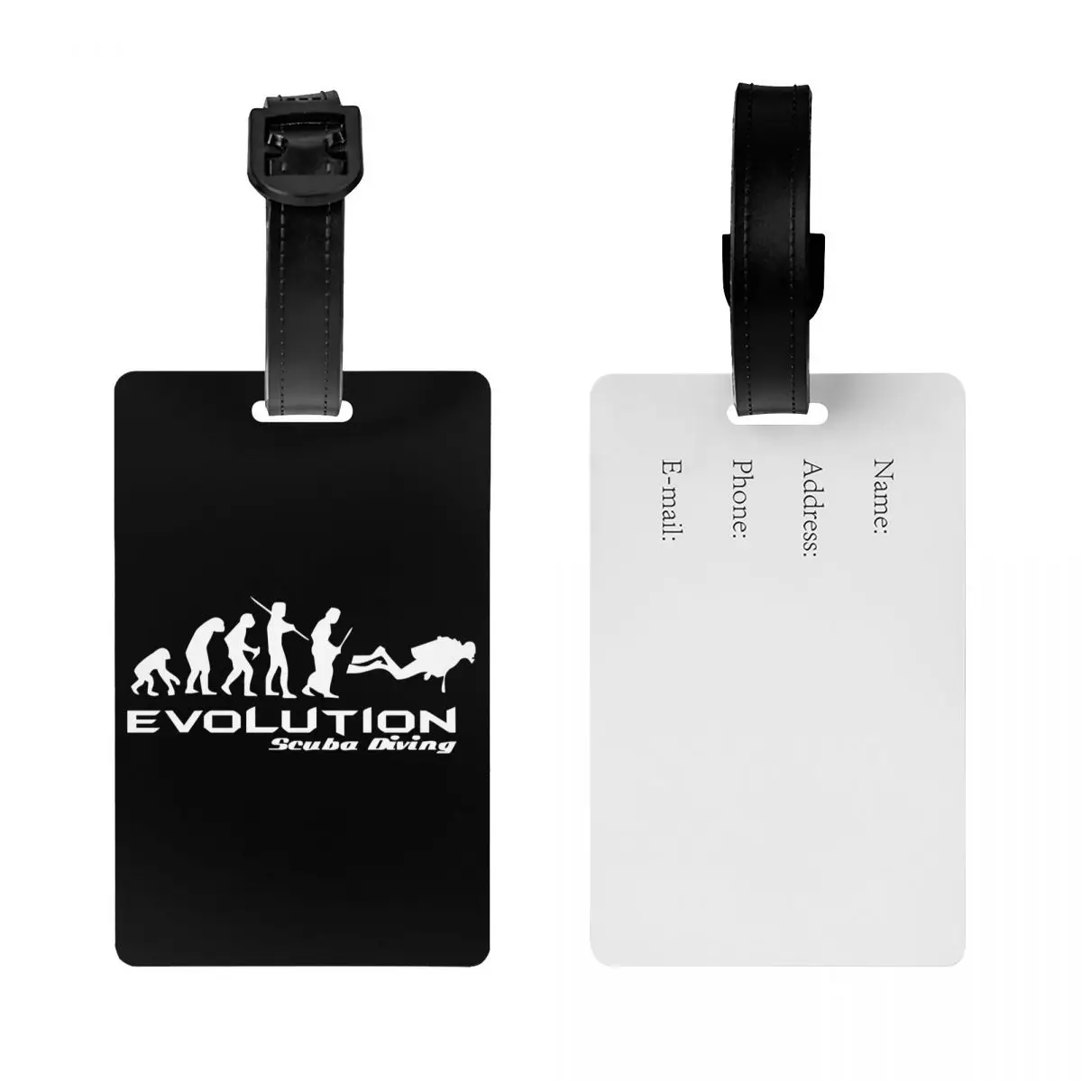 Custom Evolution Of Scuba Diving Luggage Tag  Funny Underwater Dive Diver Gift Baggage Tags Travel Bag Labels Suitcase