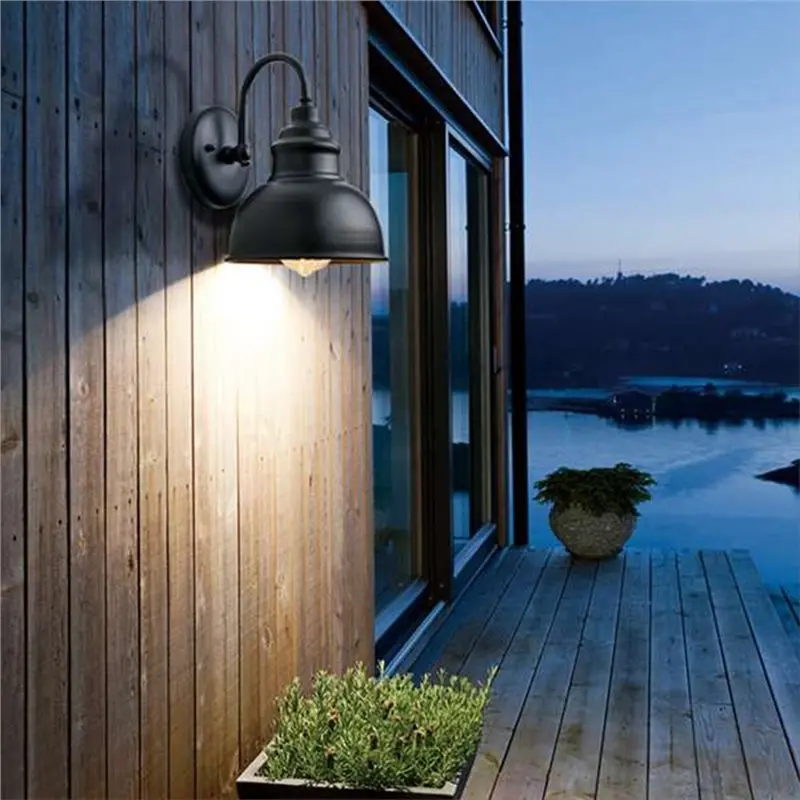 YANA50I Decorative Lighting For Courtyards And Balconies-Retro Outdoor Waterproof LED Wall Light In Rust-Coloured Design