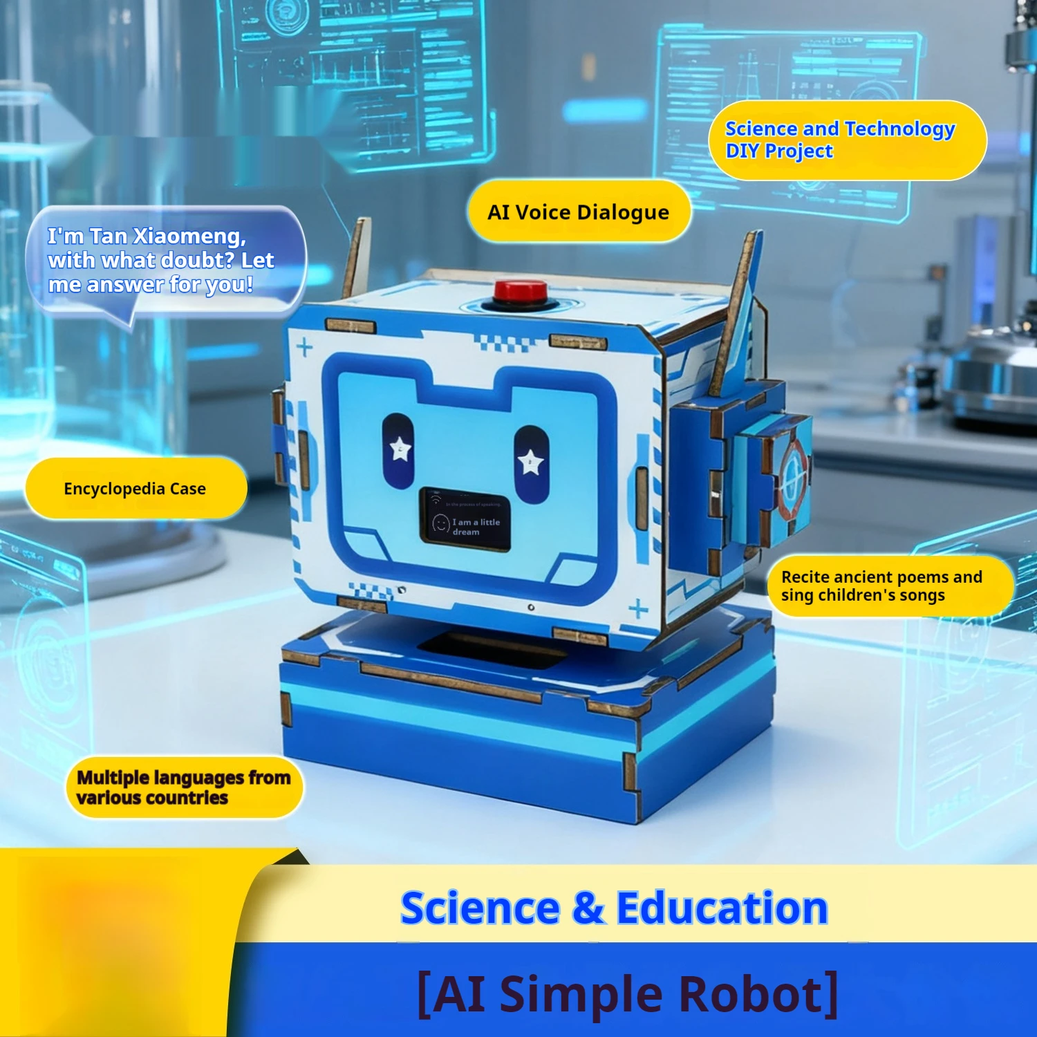 DIY AI Roboter Wissenschaft Bildung Spielzeug handgemachte kleine Erfindung Tech Craft Kit für Grundschüler