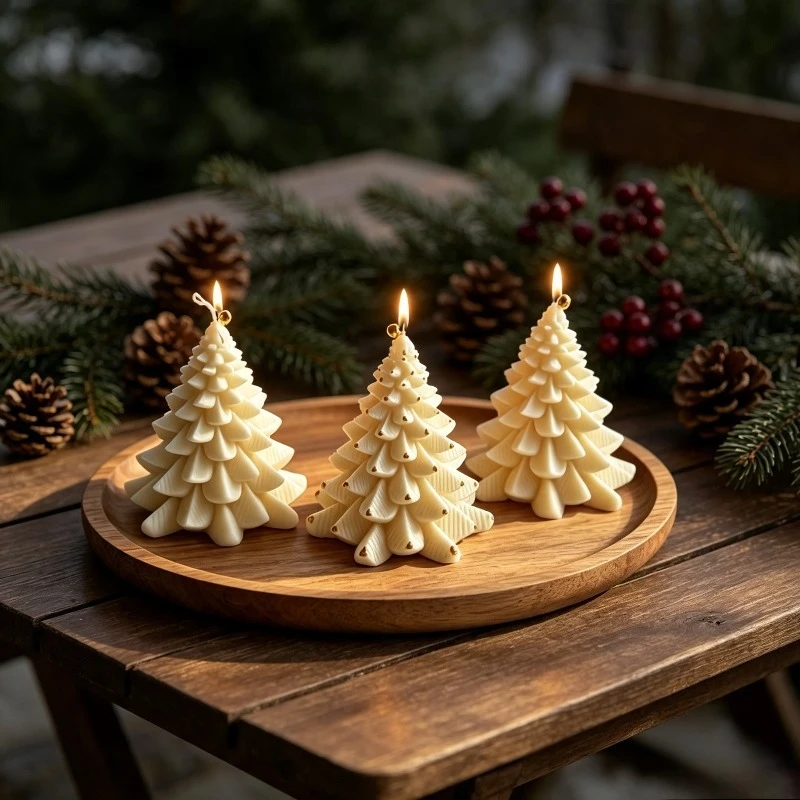 DIY silicone molds, suitable for making Christmas tree wax candle decorations and dropper-shaped gypsum candle molds