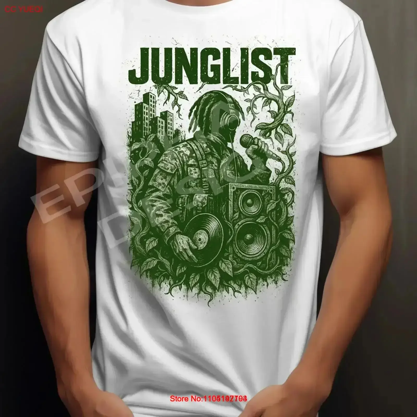 

Мужская футболка Junglist, эксклюзивный дизайн Drum Bass Rave Dance Urban UK D1, винтажный стираный мягкий топ для повседневной носки, уличная одежда